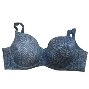 Soma Blue Patterned Bra Vanishing Back Size 42D